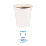 Paper Hot Cups, 10 oz, White, 50/Sleeve, 20 Sleeves/Carton