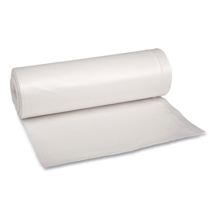 Recycled Low-Density Polyethylene Can Liners, 60 gal, 1.75 mil, 38  x 58 , Clear, Perforated, 10 Bags/Roll, 10 Rolls/Carton