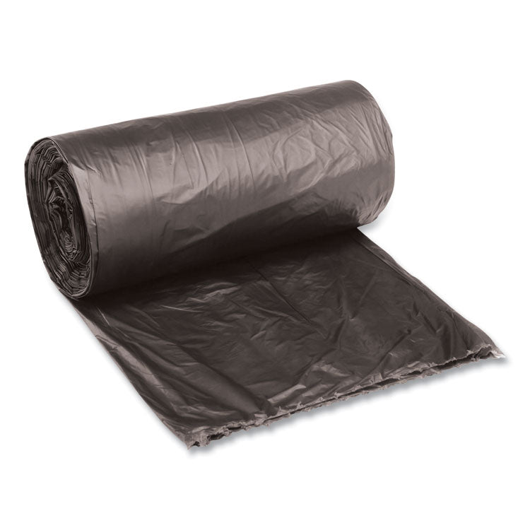 Low-Density Waste Can Liners, 10 gal, 0.35 mil, 24  x 23 , Black, Perforated Roll, 50 Bags/Roll, 10 Rolls/Carton