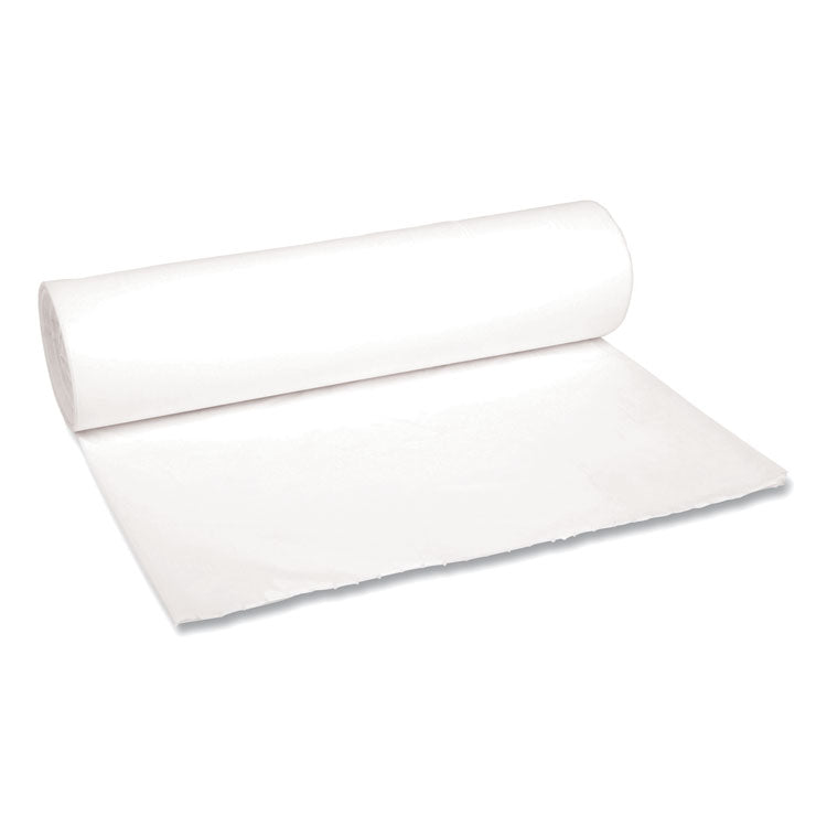 Low-Density Waste Can Liners, 56 gal, 0.6 mil, 43  x 47 , White, Perforated Roll, 25 Bags/Roll, 4 Rolls/Carton