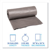 Low-Density Waste Can Liners, 30 gal, 0.95 mil, 30  x 36 , Gray, Perforated Roll, 25 Bags/Roll, 4 Rolls/Carton