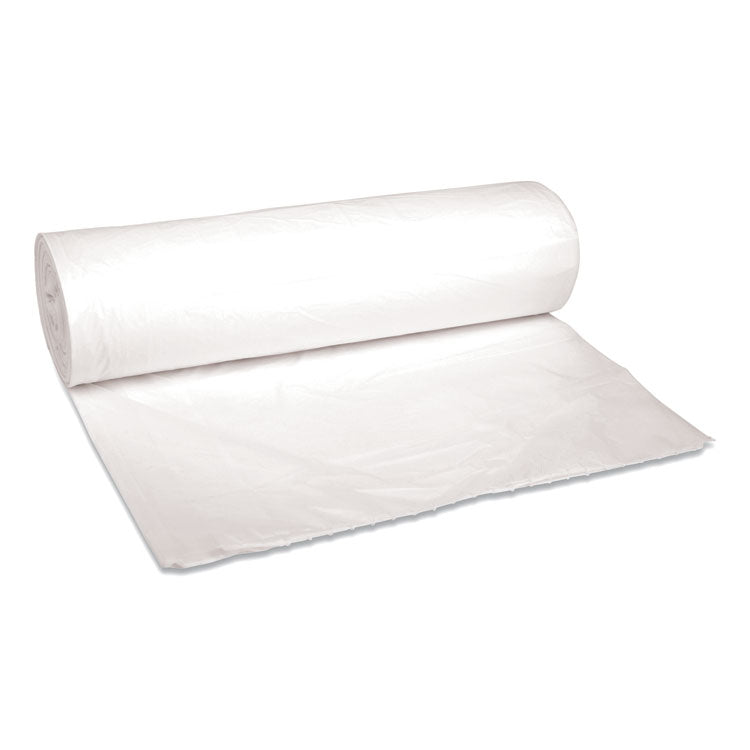 Low-Density Waste Can Liners, 45 gal, 0.6 mil, 40  x 46 , White, Perforated Roll, 25 Bags/Roll, 4 Rolls/Carton