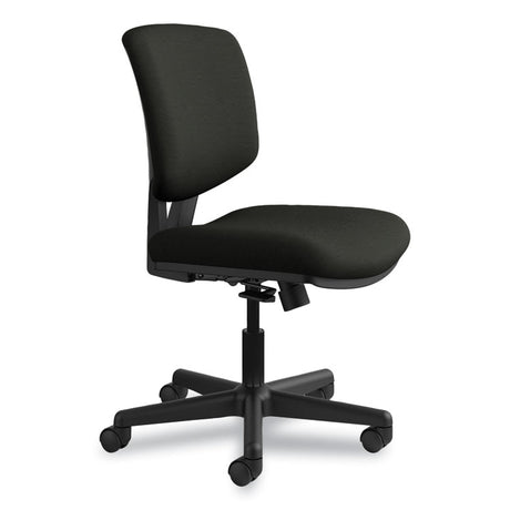 Volt Series Leather Task Chair with Synchro-Tilt, Supports Up to 250 lb, 18" to 22.25" Seat Height, Black