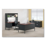 Metro Classic Series Double Pedestal Desk, Flush Panel, 60  x 30  x 29.5 , Mahogany/Charcoal