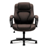 HVL402 Series Executive High-Back Chair, Supports Up to 250 lb, 17" to 21" Seat Height, Brown Seat/Back, Black Base