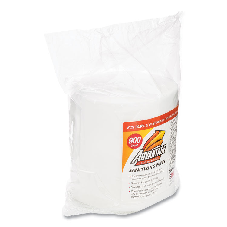Gym Wipes Advantage, 1-Ply, 6 x 8, Unscented, White, 900/Roll, 4 Rolls/Carton