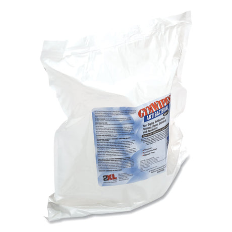 Antibacterial Gym Wipes Refill, 1-Ply, 6 x 8, Unscented, White, 700 Wipes/Pack, 4 Packs/Carton