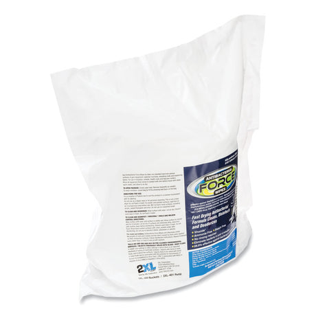 FORCE Disinfecting Wipes Refill, 1-Ply, 6 x 8, Unscented, White, 900/Pack, 4 Packs/Carton