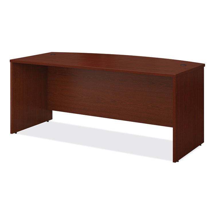 Series C Collection Bow Front Desk, 71.13" x 36.13" x 29.88", Mahogany