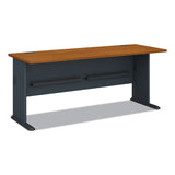 Series A Collection Workstation Desk, 71.63" x 26.88" x 29.88", Natural Cherry/Slate Gray