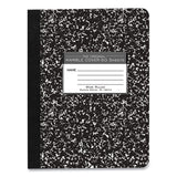 Marble Cover Composition Book, Taped Binding, Wide/Legal Rule, Black Marble Cover, (50) 9.75 x 7.5 Sheets