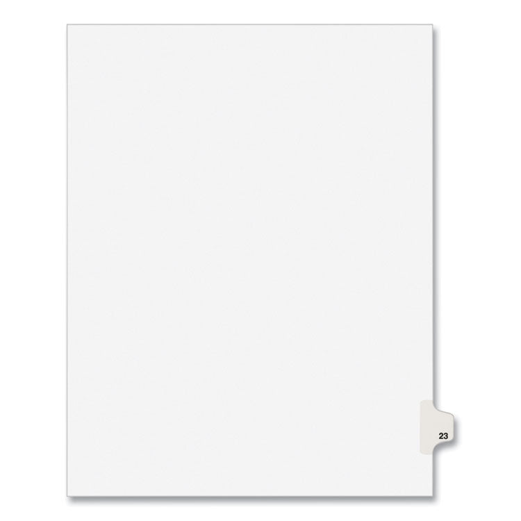 Preprinted Legal Exhibit Side Tab Index Dividers, Avery Style, 10-Tab, 23, 11 x 8.5, White, 25/Pack, (1023)