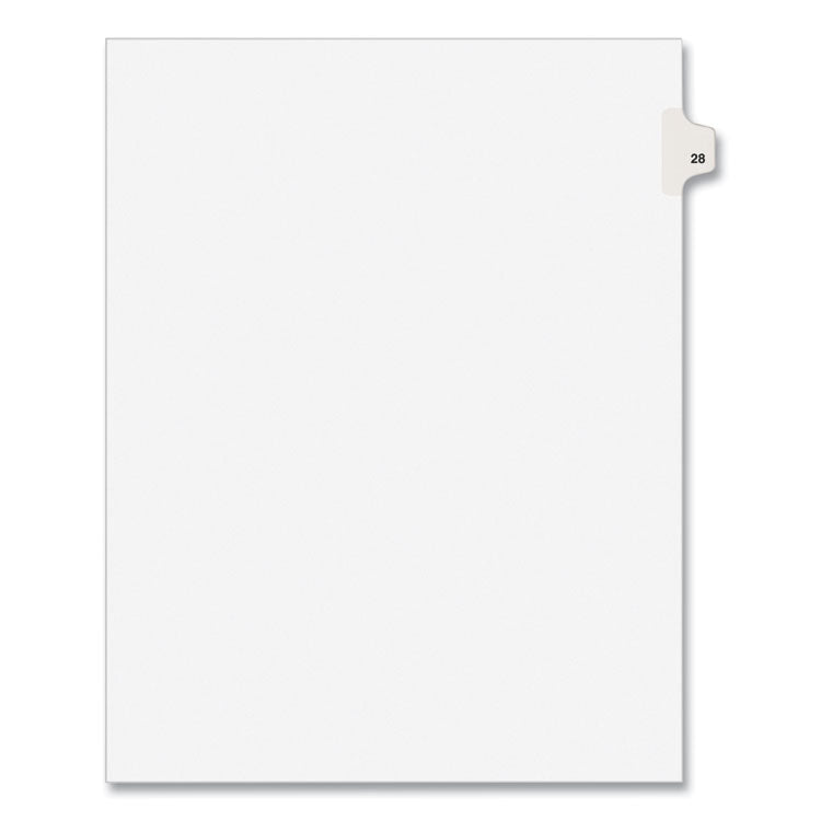 Preprinted Legal Exhibit Side Tab Index Dividers, Avery Style, 10-Tab, 28, 11 x 8.5, White, 25/Pack, (1028)