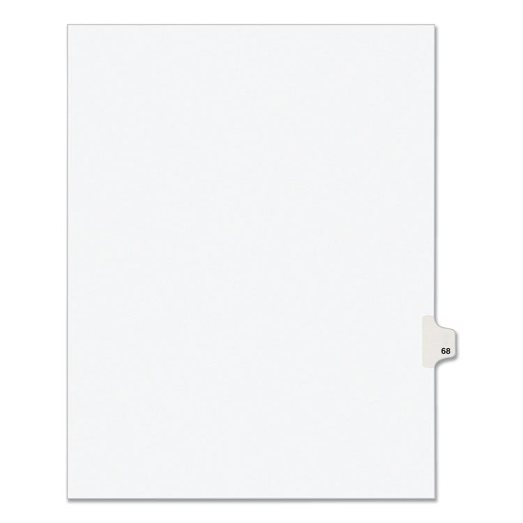 Preprinted Legal Exhibit Side Tab Index Dividers, Avery Style, 10-Tab, 68, 11 x 8.5, White, 25/Pack, (1068)