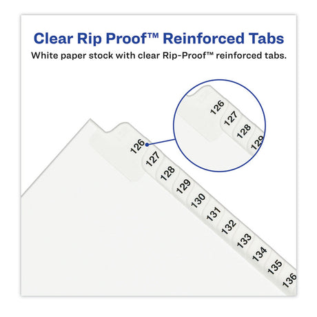 Preprinted Legal Exhibit Side Tab Index Dividers, Avery Style, 25-Tab, 1 to 25, 14 x 8.5, White, 1 Set, (1430)