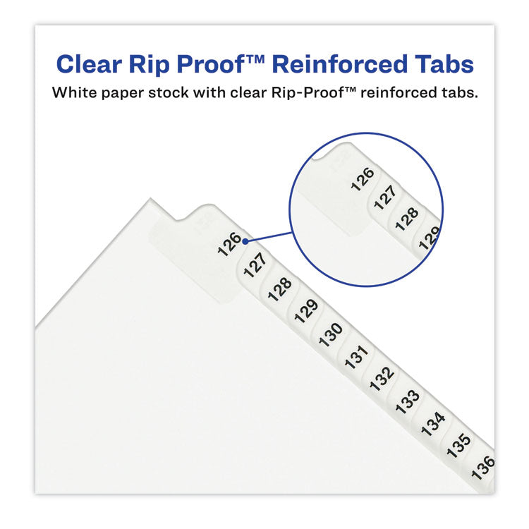 Preprinted Legal Exhibit Side Tab Index Dividers, Avery Style, 26-Tab, 1 to 25, 14 x 8.5, White, 1 Set