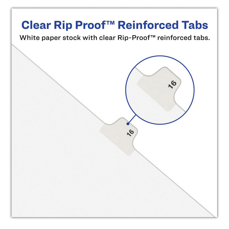 Preprinted Legal Exhibit Side Tab Index Dividers, Avery Style, 10-Tab, 23, 11 x 8.5, White, 25/Pack, (1023)