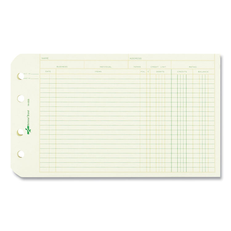 Four-Ring Binder Refill Sheets, 5 x 8.5, Green, 100/Pack