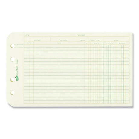 Four-Ring Binder Refill Sheets, 5 x 8.5, Green, 100/Pack