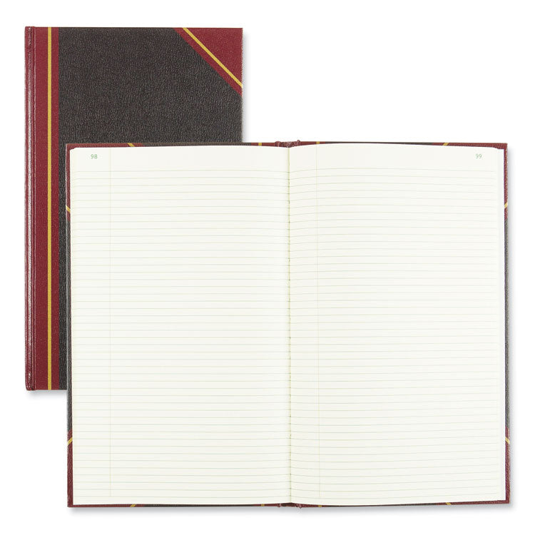 Texthide Record Book, 1-Subject, Medium/College Rule, Black/Burgundy Cover, (500) 14 x 8.5 Sheets