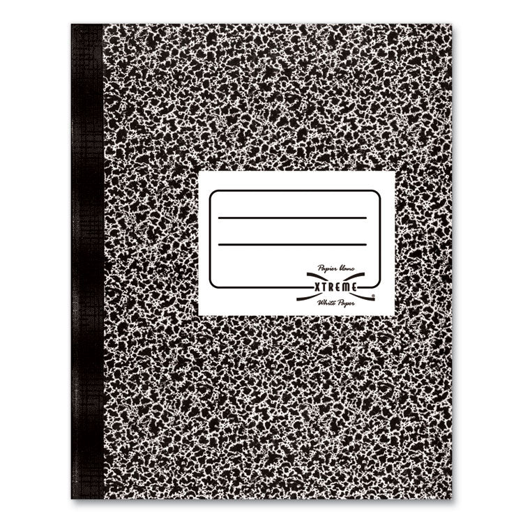 Composition Book, Medium/College Rule, Black Marble Cover, (80) 11 x 8.38 Sheets