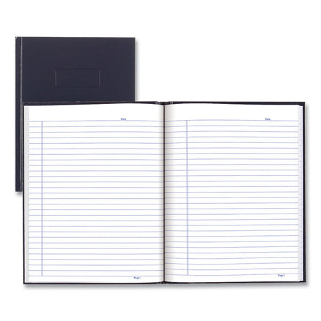 Business Notebook with Self-Adhesive Labels, 1-Subject, Medium/College Rule, Blue Cover, (192) 9.25 x 7.25 Sheets