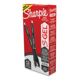 S-Gel High-Performance Gel Pen, Retractable, Bold 1 mm, Black Ink, Black Barrel, Dozen