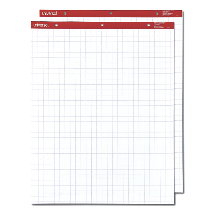 Easel Pads/Flip Charts, Quadrille Rule (1 sq/in), 27 x 34, White, 50 Sheets, 2/Carton