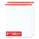 Easel Pads/Flip Charts, Unruled, 27 x 34, White, 50 Sheets, 2/Carton