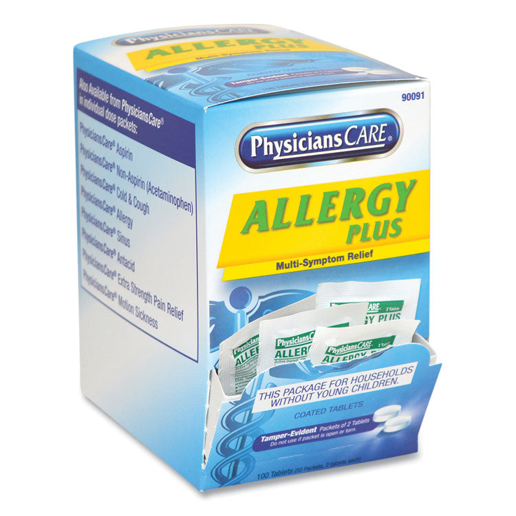 Allergy Antihistamine Medication, Two-Pack, 50 Packs/Box