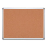 Earth Cork Board, 36 x 24, Tan Surface, Silver Aluminum Frame