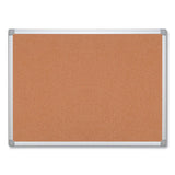 Earth Cork Board, 72 x 48, Tan Surface, Silver Aluminum Frame