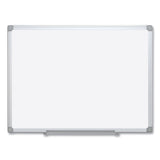 Earth Silver Easy-Clean Dry Erase Board, Reversible, 72 x 48, White Surface, Silver Aluminum Frame