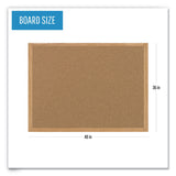 Earth Cork Board, 48 x 36, Tan Surface, Oak Wood Frame