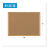 Earth Cork Board, 72 x 48, Tan Surface, Oak Wood Frame