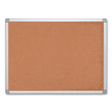 Earth Cork Board, 24 x 18, Tan Surface, Silver Aluminum Frame