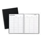 Weekly Teacher Planner, Two-Page Spread (Nine Classes), 11 x 8.5, Black Cover