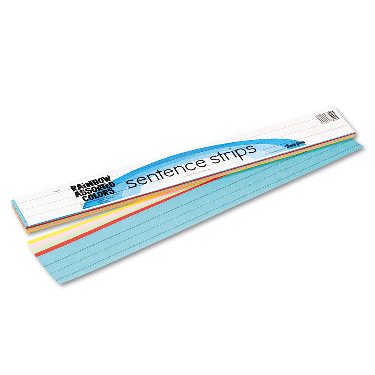 Sentence Strips, 24 x 3, Lightweight, Assorted Colors, 100/Pack