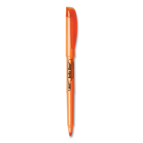 Brite Liner Highlighter, Fluorescent Orange Ink, Chisel Tip, Orange/Black Barrel, Dozen