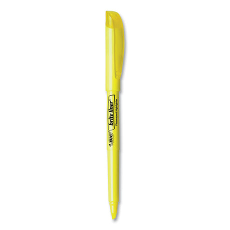 Brite Liner Highlighter, Fluorescent Yellow Ink, Chisel Tip, Yellow/Black Barrel, Dozen