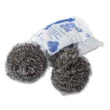 Stainless Steel Sponge, Polybagged, 1.50 oz, Gray, 12/Pack, 12/Packs/Carton