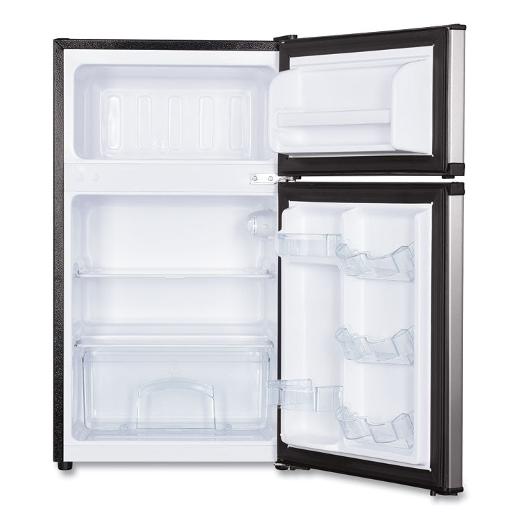 Counter-Height 3.1 Cu. Ft Two-Door Refrigerator/Freezer, Black/Stainless Steel