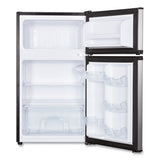 Counter-Height 3.1 Cu. Ft Two-Door Refrigerator/Freezer, Black/Stainless Steel