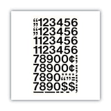 Press-On Vinyl Numbers, Self Adhesive, Black, 1"h, 44/Pack