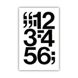 Press-On Vinyl Numbers, Self Adhesive, Black, 3"h, 10/Pack