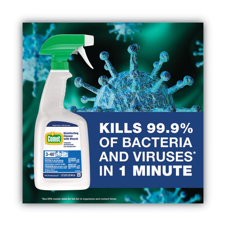 Disinfecting Cleaner w/Bleach, 1 gal Bottle, 3/Carton
