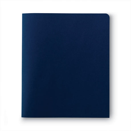 Two-Pocket Folder, Textured Paper, 100-Sheet Capacity, 11 x 8.5, Dark Blue, 25/Box