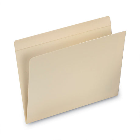 Top Tab File Folders with Inside Pocket, Straight Tabs, Letter Size, Manila, 50/Box