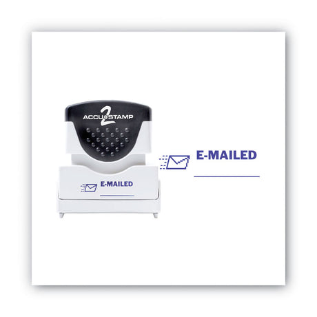 Pre-Inked Shutter Stamp, Blue, EMAILED, 1.63 x 0.5