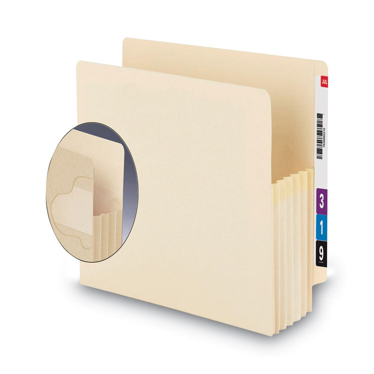 Manila End Tab TUFF Pockets, 5.25" Expansion, Letter Size, Manila, 10/Box